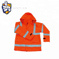 High visibility yellow safety reflective winter jacket